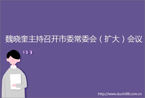 魏晓奎主持召开市委常委会（扩大）会议