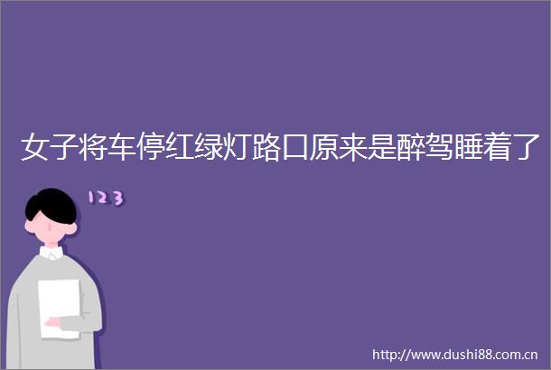 女子将车停红绿灯路口原来是醉驾睡着了