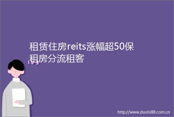 租赁住房reits涨幅超50保租房分流租客