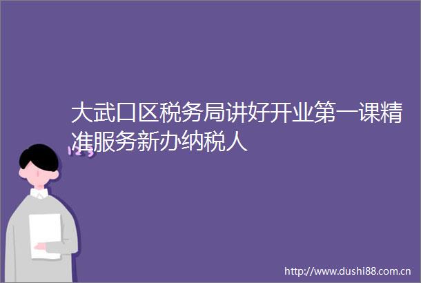 大武口区税务局讲好开业第一课精准服务新办纳税人