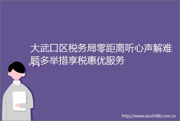 大武口区税务局零距离听心声解难题多举措享税惠优服务