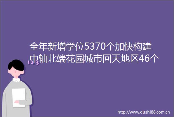 全年新增学位5370个加快构建中轴北端花园城市回天地区46个建设项目完工投用