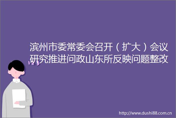 滨州市委常委会召开（扩大）会议研究推进问政山东所反映问题整改