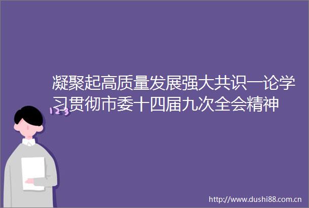 凝聚起高质量发展强大共识一论学习贯彻市委十四届九次全会精神