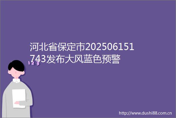 河北省保定市202506151743发布大风蓝色预警