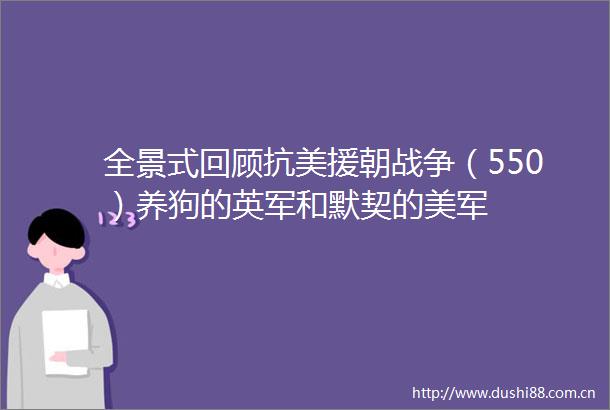 全景式回顾抗美援朝战争（550）养狗的英军和默契的美军