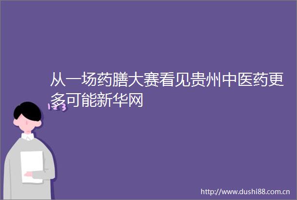 从一场药膳大赛看见贵州中医药更多可能新华网