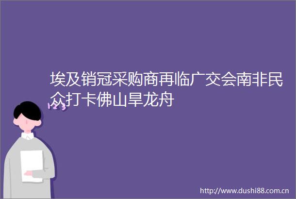 埃及销冠采购商再临广交会南非民众打卡佛山旱龙舟