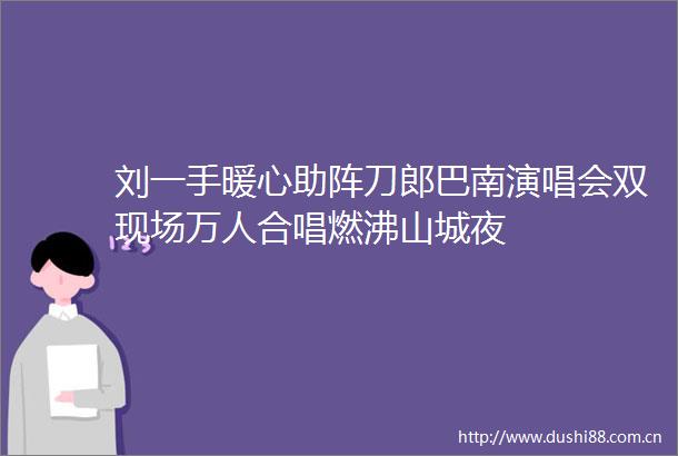 刘一手暖心助阵刀郎巴南演唱会双现场万人合唱燃沸山城夜