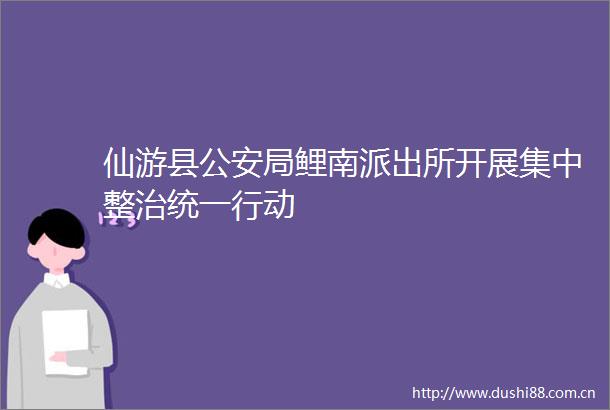 仙游县局鲤南开展集中整治统一行动