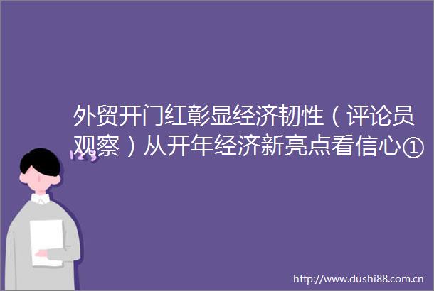 外贸开门红彰显经济韧性（评论员观察）从开年经济新亮点看信心①