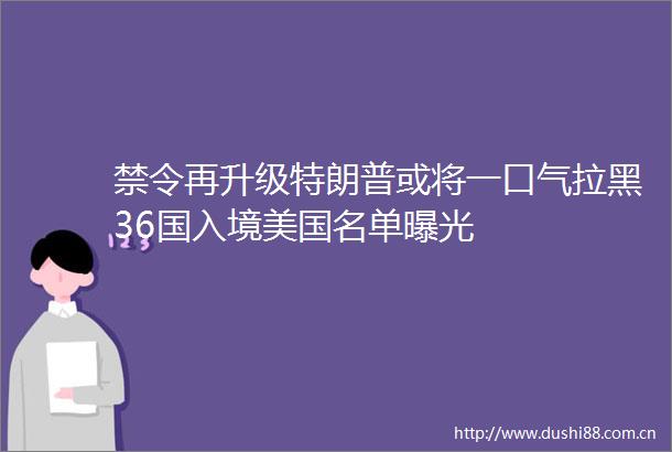 禁令再升级特朗普或将一口气拉黑36国入境美国名单