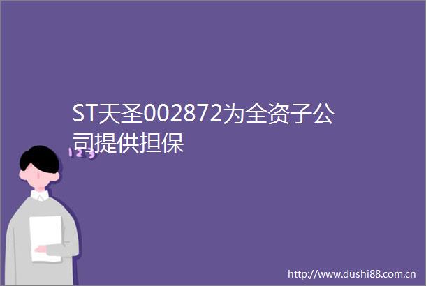 ST天圣002872为全资子公司提供担保