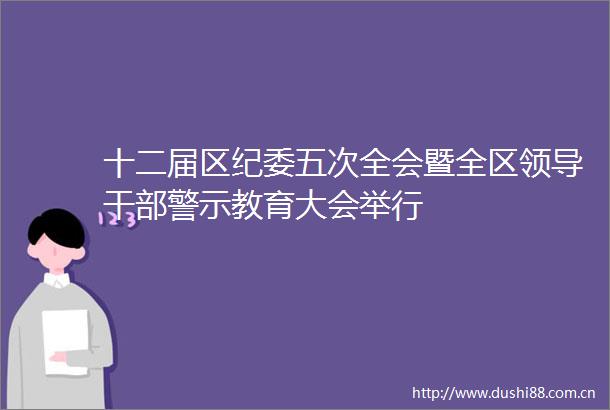 十二届区纪委五次全会暨全区警示教育大会举行