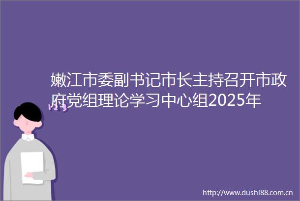 嫩江市委副书记市长主持召开市党组理论学习中心组2025年第1次集体学习会议暨2024年度民主生活会会前集中学习研讨会议