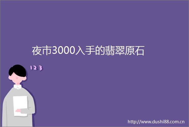 夜市3000入手的翡翠原石