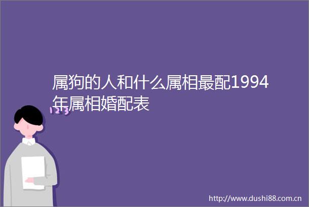 属狗的人和什么属相最配1994年属相婚配表