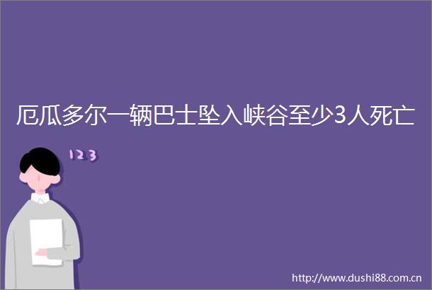 厄瓜多尔一辆巴士坠入峡谷至少3人死亡
