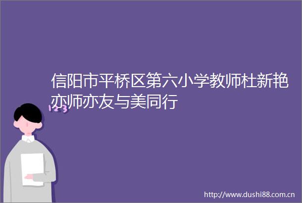 信阳市平桥区第六小学教师杜新艳亦师亦友与美同行