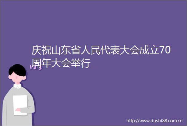 庆祝山东省代表大会成立70周年大会举行