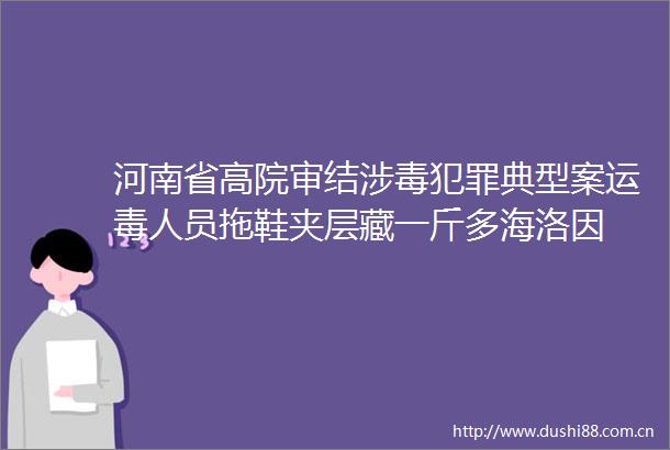 河南省高院审结涉毒典型案运毒人员拖鞋夹层藏一斤多海洛因