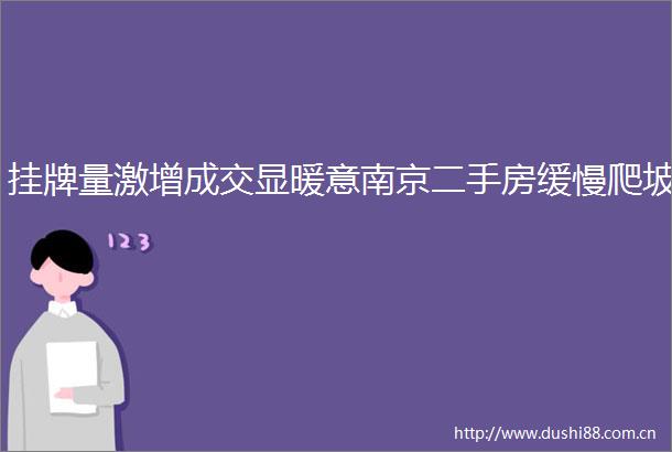 挂牌量激增成交显暖意南京二手房缓慢爬坡