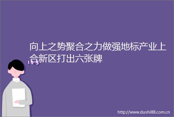 向上之势聚合之力做强地标产业上合新区打出六张牌