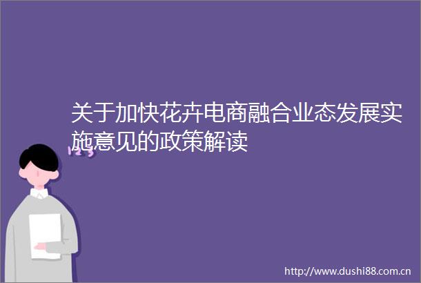 关于加快花卉电商融合业态发展实施意见的政策解读