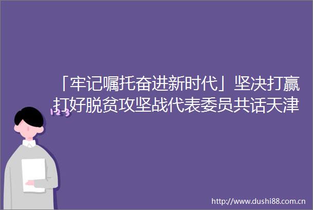 「牢记嘱托奋进新时代」坚决打赢打好脱贫攻坚战代表委员共话天津精准帮扶组合拳