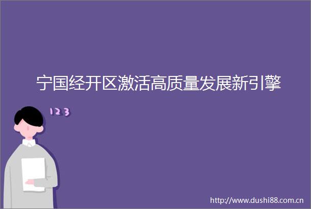 宁国经开区激活高质量发展新引擎