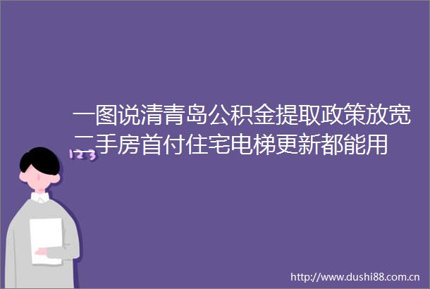 一图说清青岛公积金提取政策放宽二手房首付住宅电梯更新都能用