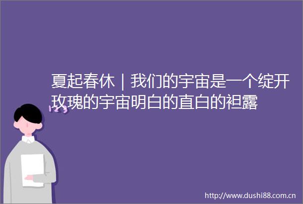 夏起春休｜我们的宇宙是一个绽开玫瑰的宇宙明白的直白的袒露