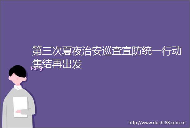 第三次夏夜治安巡查宣防统一行动集结再出发