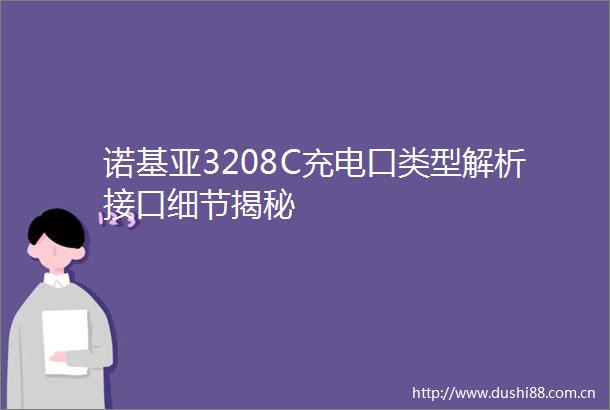 诺基亚3208C充电口类型解析接口细节揭秘