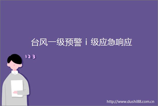 台风一级预警ⅰ级应急响应