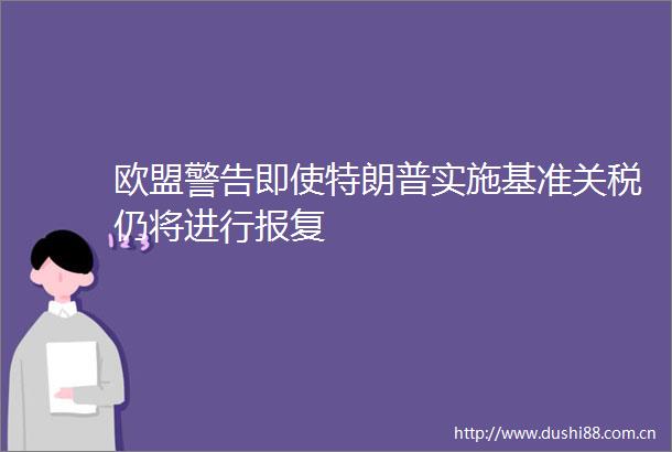 欧盟警告即使特朗普实施基准关税仍将进行