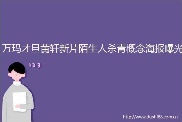 万玛才旦黄轩新片陌生人杀青概念海报