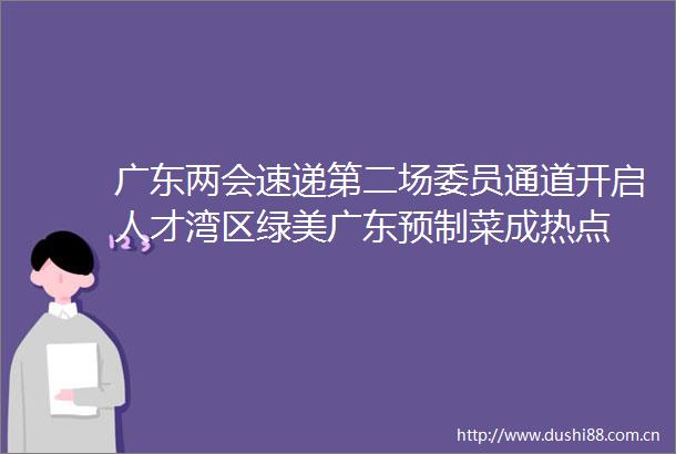 广东两会速递第二场委员通道开启人才湾区绿美广东预制菜成热点