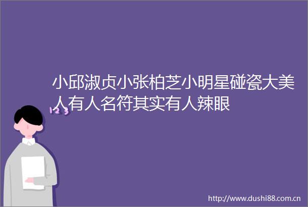 小邱淑贞小张柏芝小明星碰瓷大美人有人名符其实有人辣眼