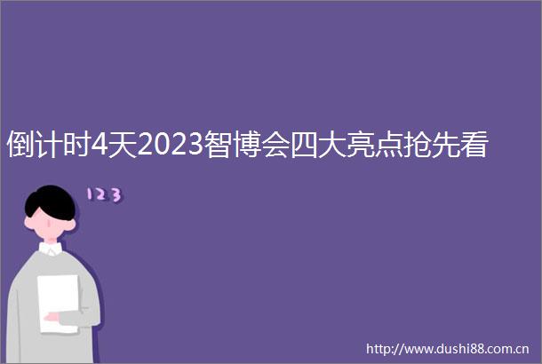 倒计时4天2023智博会四大亮点抢先看