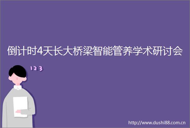 倒计时4天长大桥梁智能管养学术研讨会