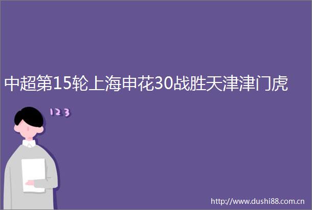 中超第15轮上海申花30战胜天津津门虎