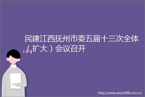 民建江西抚州市委五届十三次全体（扩大）会议召开