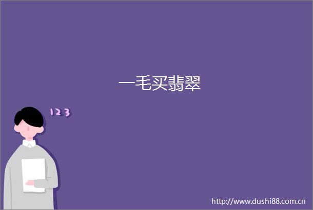 一毛买翡翠