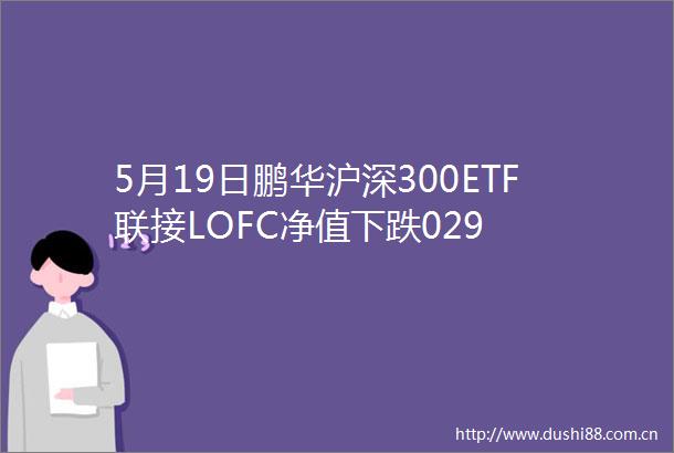 5月19日鹏华沪深300ETF联接LOFC净值下跌029