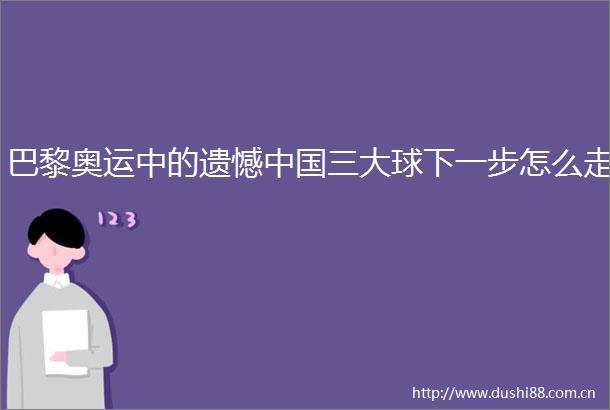巴黎奥运中的遗憾三大球下一步怎么走
