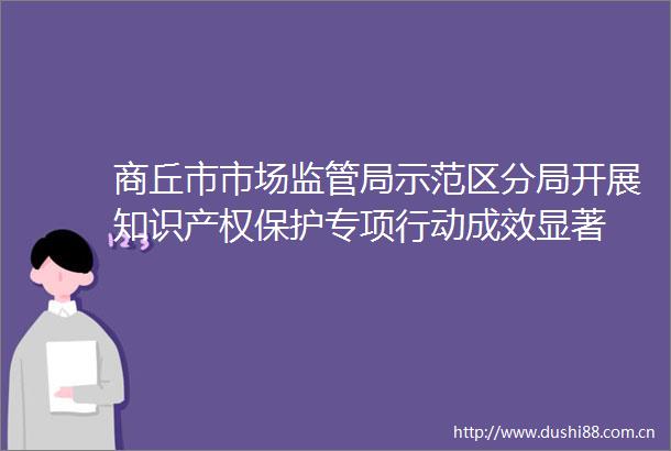 商丘市市场监管局示范区分局开展知识产权保护专项行动成效显著