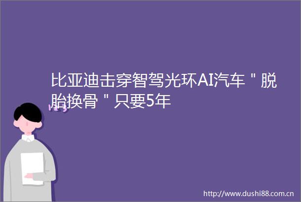 比亚迪击穿智驾光环AI汽车＂脱胎换骨＂只要5年