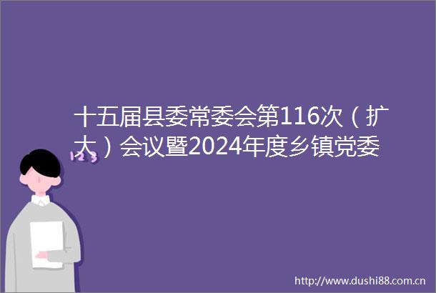 十五届县委常委会第116次（扩大）会议暨2024年度乡镇党委书记和县级有关党（工）委（党组）书记抓基层党建工作述职评议会召开