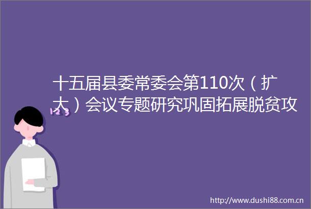 十五届县委常委会第110次（扩大）会议专题研究巩固拓展脱贫攻坚成果同乡村振兴有效衔接工作